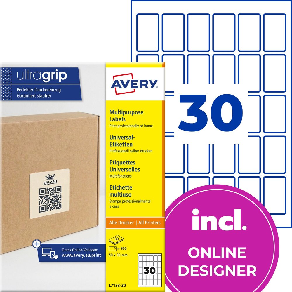 Etykiety do oznaczeń QR samoprzylepne papierowe 50x30mm białe 900 etykiet
