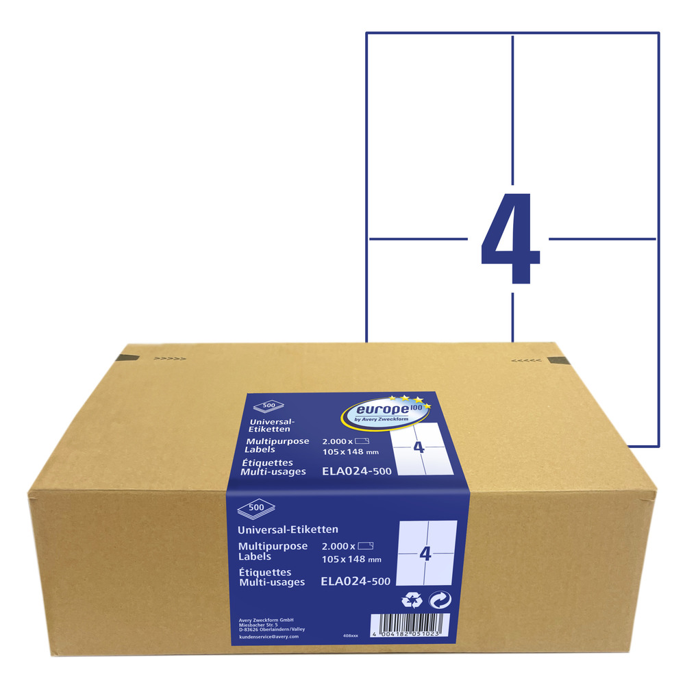 Etykieta uniwersalna Economy ELA024-500 rozmiar 105 x 148mm 2000 etykiet