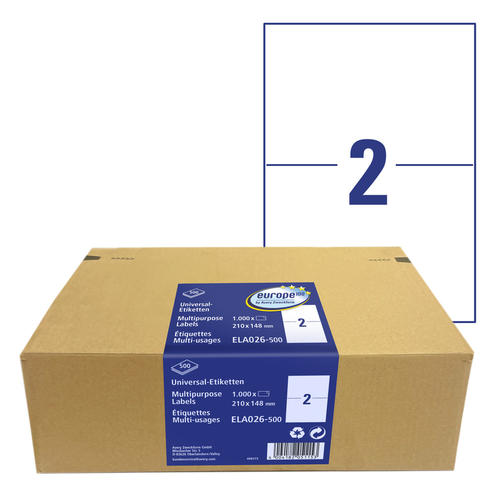 Etykieta uniwersalna Economy ELA026-500 rozmiar 210 x 148mm 1000 etykiet