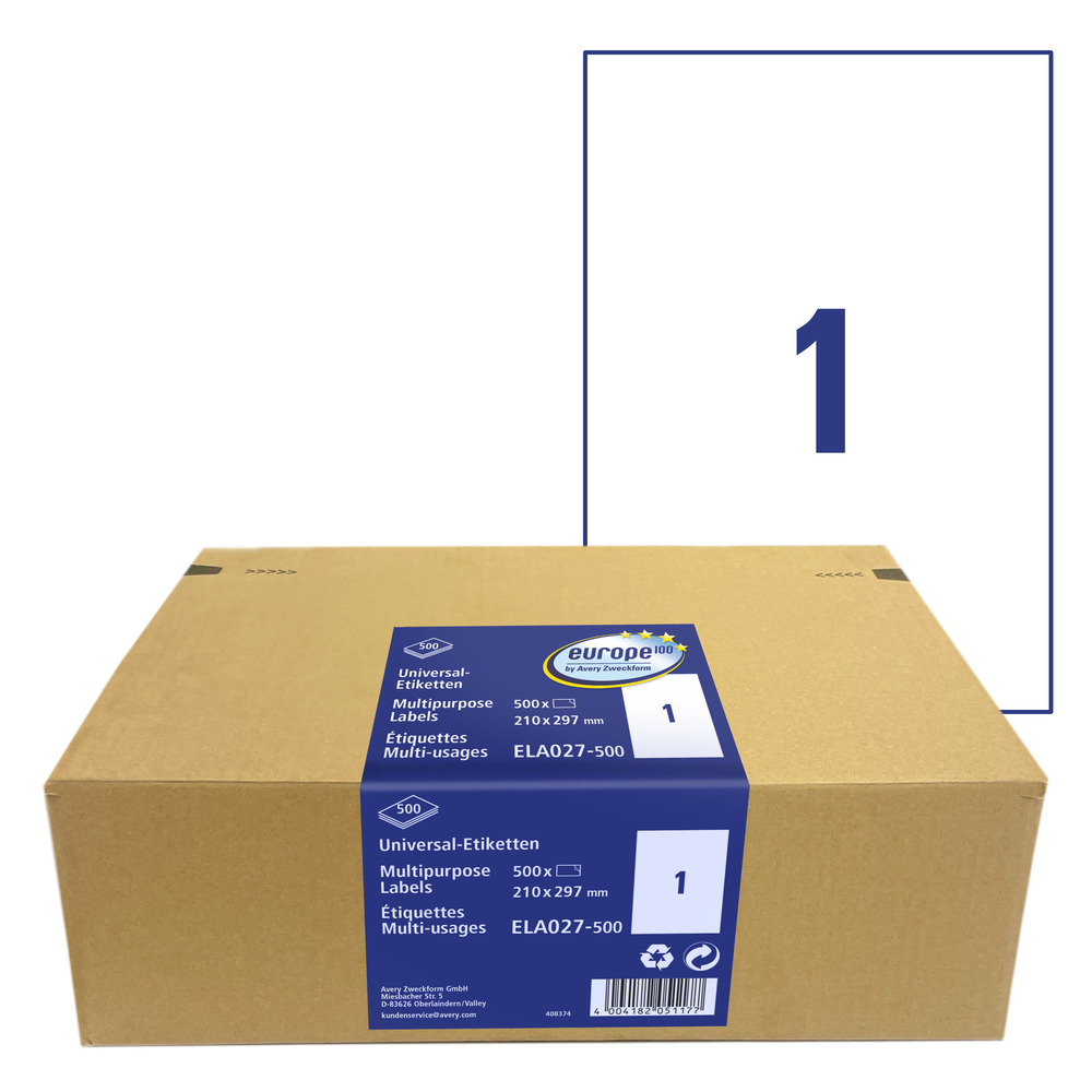Etykieta uniwersalna Economy ELA027-500 rozmiar 210 x 297 mm 500 etykiet