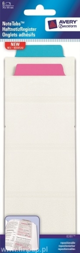 Zakładki do zaznaczania odklejalne Avery Zweckform 8361, neonowe 76x190 z perfor