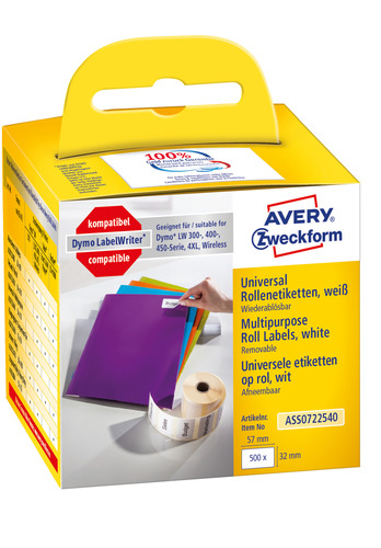 ASS0722540 Etykieta uniwersalna na rolce do drukarek Dymo LabelWriter 57x32mm