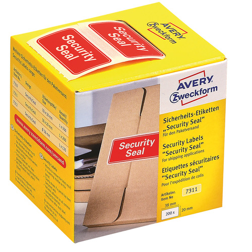 Plomba ostrzegawcza wysyłkowa Avery Zweckform 7311 rozm. 30x20mm 200 szt.