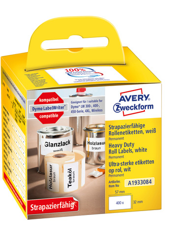 A1933084 Etykieta poliestrowa Heavy Duty do Dymo LabelWriter 57 x 32mm 400 szt.