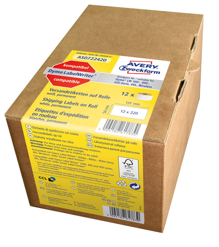 AS0722420 Etykieta adresowa w rolce do drukarek Dymo seria LabelWriter 101x54mm