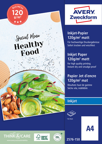 Papier matowy powlekany do drukarek InkJet A4 grubość 120g/m2 150 ark.