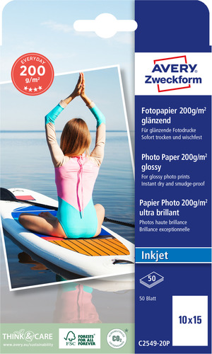 Papier fotograficzny błyszczący InkJet 10 x 15cm grubość 200g. 50 ark