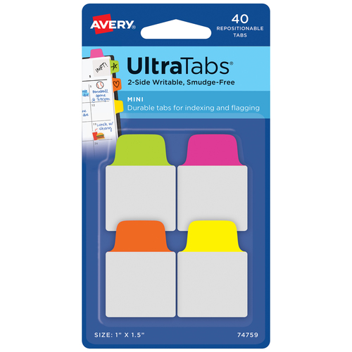 74759 Ultra Tabs samoprzylepne zakładki indeksujące rozm. 25,4x38, 40 szt.