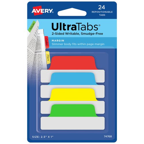 74768 Ultra Tabs samoprzylepne zakładki indeksujące klasyczne rozm. 63,5x25, 24 szt.