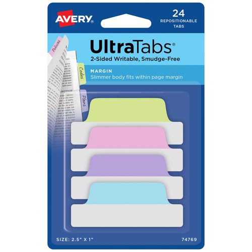 74769 Ultra Tabs samoprzylepne zakładki indeksujące rozm. pastelowe, 63,5x25, 24 szt.