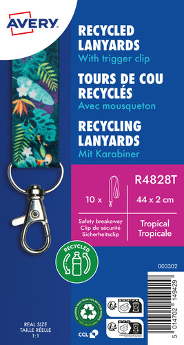 AVERY 4828T Smycz rPET na identyfikator 15 x 440 mm 10 szt. TROPIC