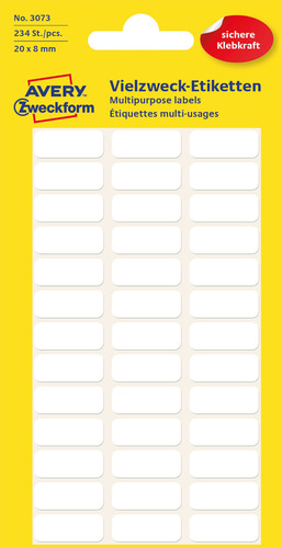 3073 Etykieta trwale przylegająca do odręcznego opisywania 20 x 8mm/234 szt.