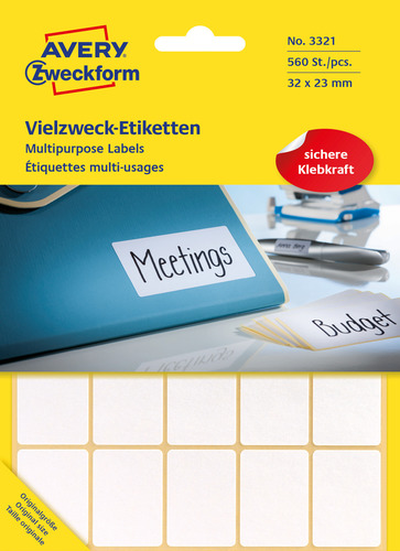 3321 Etykieta trwale przylegająca do odręcznego opisywania 32 x 23mm/560 szt.