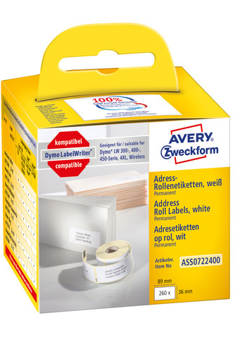 ASS0722400 Etykieta adresowa na rolce do drukarek Dymo seria LabelWriter 89x36mm