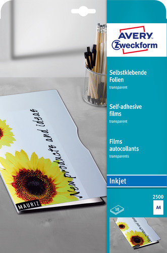 Folia samoprzylepna Avery Zweckform 2500 A4 10 arkuszy folii przezroczystej