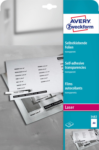 Folia samoprzylepna 3482 Avery Zweckform A4 25 arkuszy drukarki laserowe