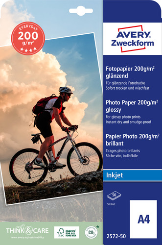 Papier fotograficzny PREMIUM InkJet z połyskiem 200g/m2 rozmiar A4 - w op. 50 ark.