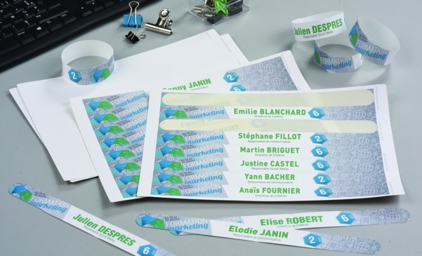 Identyfikatory samoprzylepne opaski i na rolce do drukarek Dymo