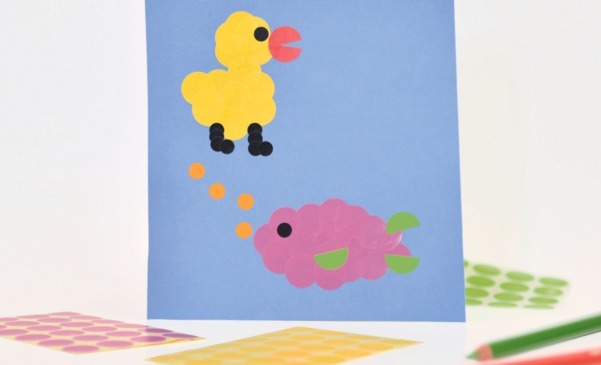 Kółka samoprzylepne kolorowe